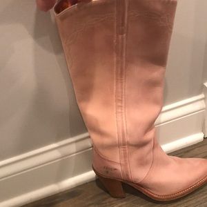 Frye knee high pink cowboy boots